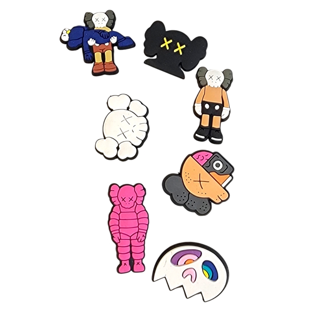 kaws Bape Ape Kawaii Jibbitz streetwear vibes Crocs Accessories 7pc lot